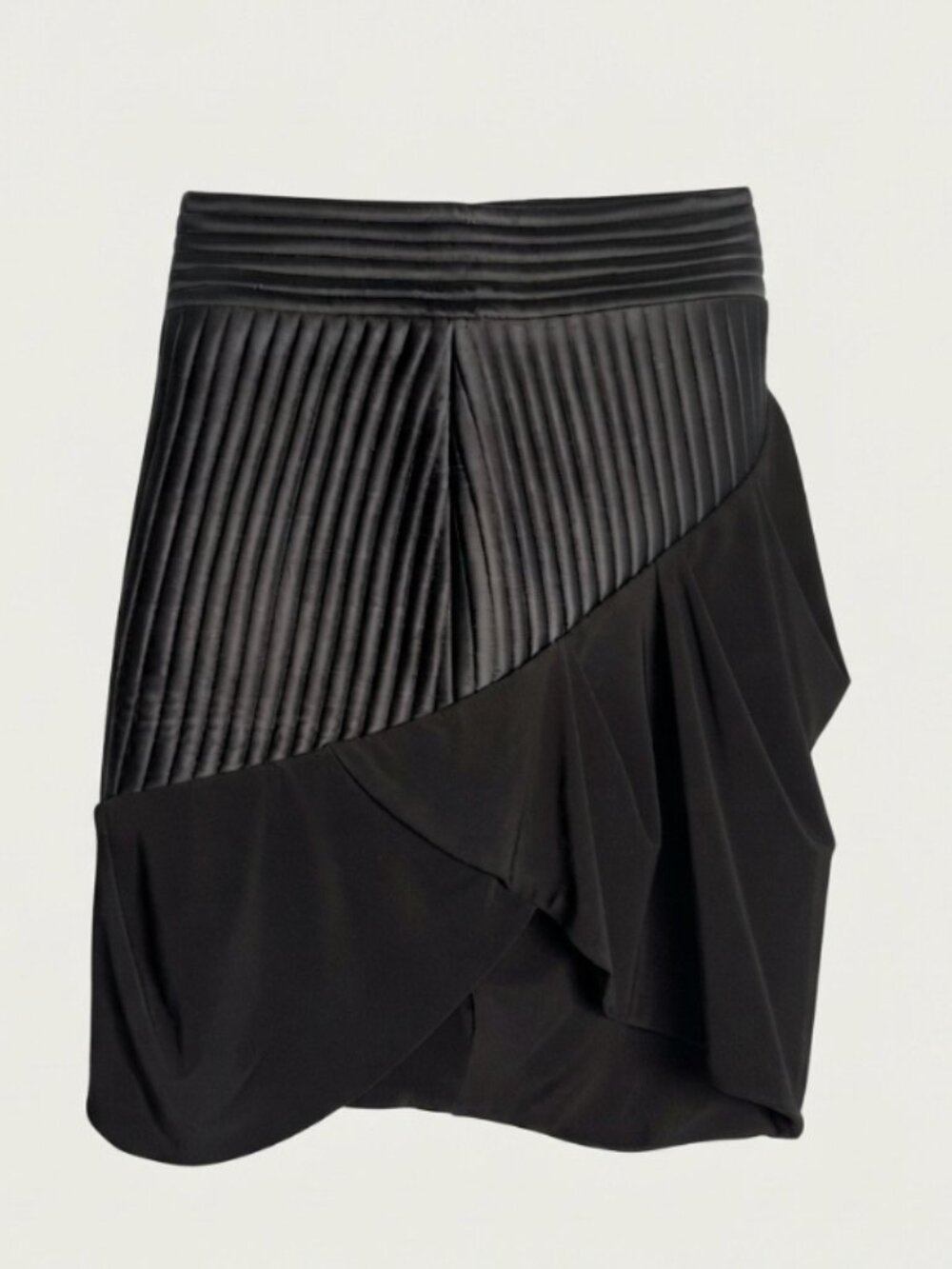 **ZHIVAGO Pleated Black Asymmetric Mini Skirt | XS | Excellent Condition**